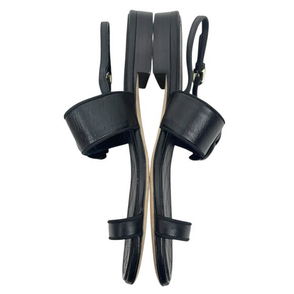 Chanel Camellia Pearl Logo Toe Ring Slingback Flat Sandal Black Size 37.5 - Picture 5 of 13